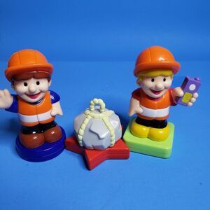 Lot of 3 Construction Workers Little Toy Men Action Figures Toddler